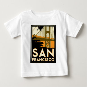 San Francisco Art Deco Travel Poster Baby T-Shirt
