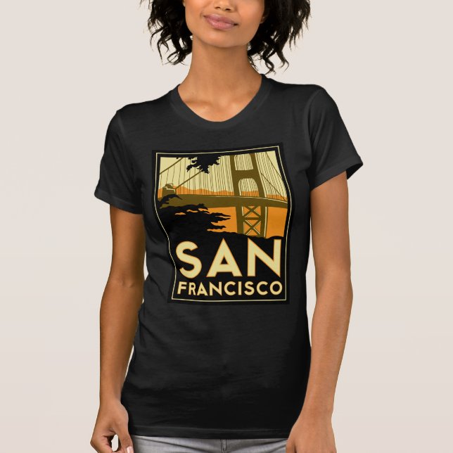 San Francisco Art Deco Travel Poster T-Shirt (Front)