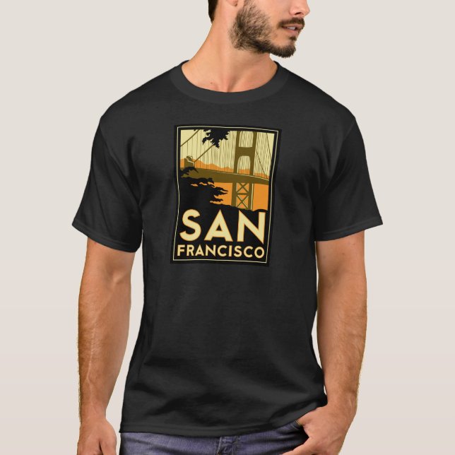 San Francisco Art Deco Travel Poster T-Shirt (Front)