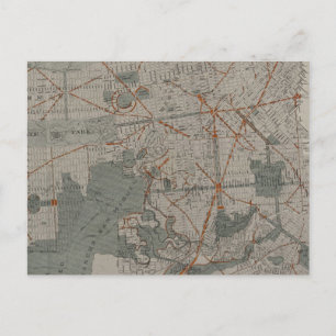 San Francisco Atlas Map showing public places Postcard