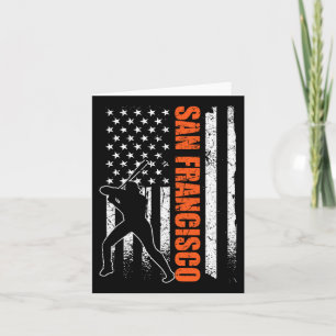 San Francisco Baseball Flag Usa Vintage Patriotic Card