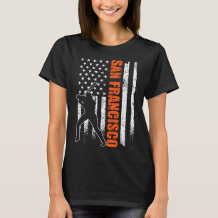 San Francisco Baseball Flag Usa Vintage Patriotic  T-Shirt
