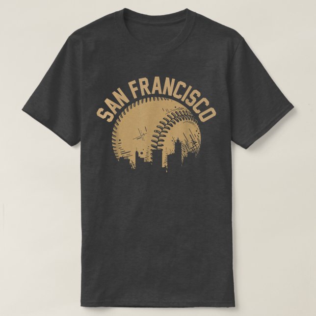 San Francisco Baseball Skyline California Player C T-Shirt (Design Front)