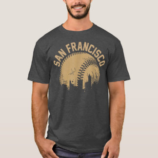 San Francisco Baseball Skyline California Player C T-Shirt