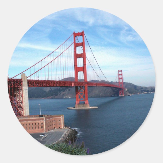 San Francisco Bay Bridge Classic Round Sticker (Front)