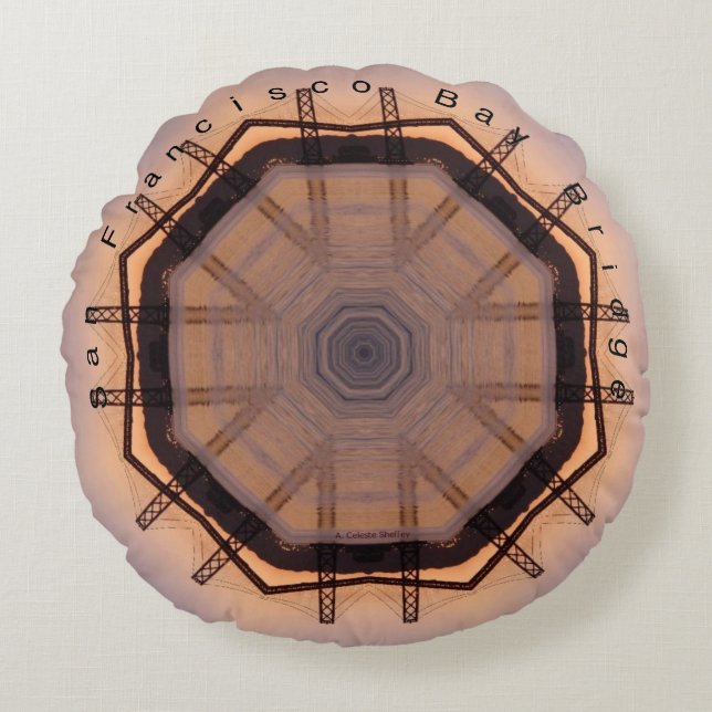 San Francisco Bay Bridge Round Cushion (Front)