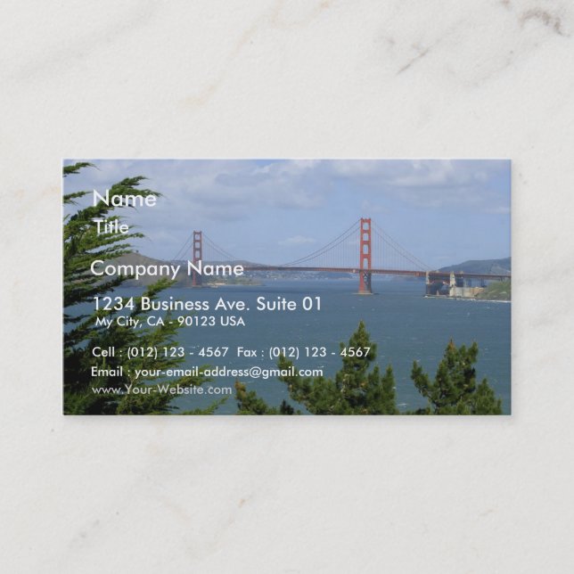 San Francisco Bay Seen From The Precidio Business Card (Front)
