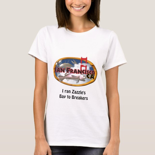San Francisco Bay with personalised words T-Shirt (Front)