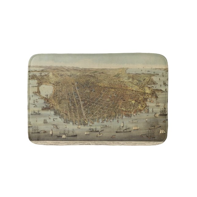 San Francisco Birds eye view Bath Mat (Front)