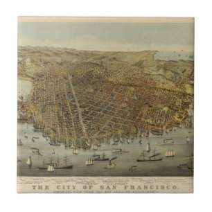 San Francisco Birds eye view Ceramic Tile