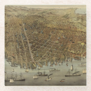 San Francisco Birds eye view Glass Coaster