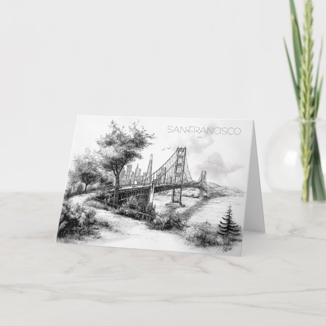 San Francisco Black and White greeting card (Front)