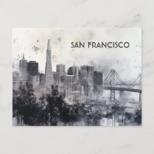 San Francisco Black and White Travel postcard