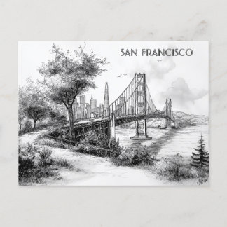 San Francisco Black and White Travel postcard