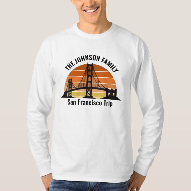 San Francisco Bridge Sunset Custom Long Sleeve T-Shirt (Front)