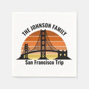 San Francisco Bridge Sunset Personalised Party Napkin