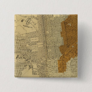 San Francisco burnt area, 1906 15 Cm Square Badge