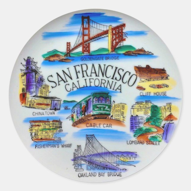 San Francisco CA  Classic Round Sticker (Front)