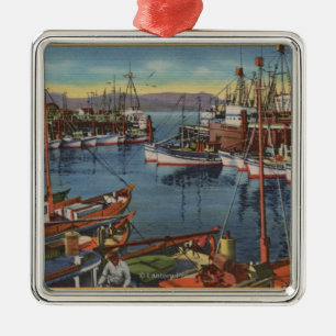 San Francisco, CA Fishing Fleet at Fisherman's Metal Tree Decoration