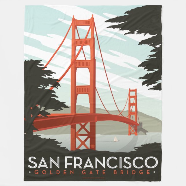 San Francisco, CA - Golden Gate Bridge Fleece Blanket (Front)