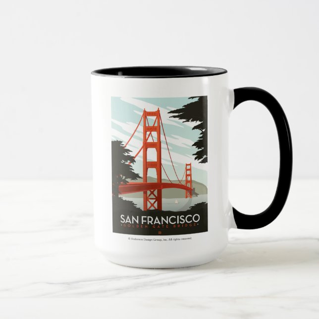 San Francisco, CA - Golden Gate Bridge Mug (Right)