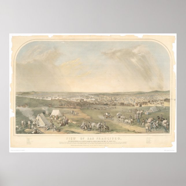 San Francisco, CA. Panoramic Map (1551A) Poster (Front)