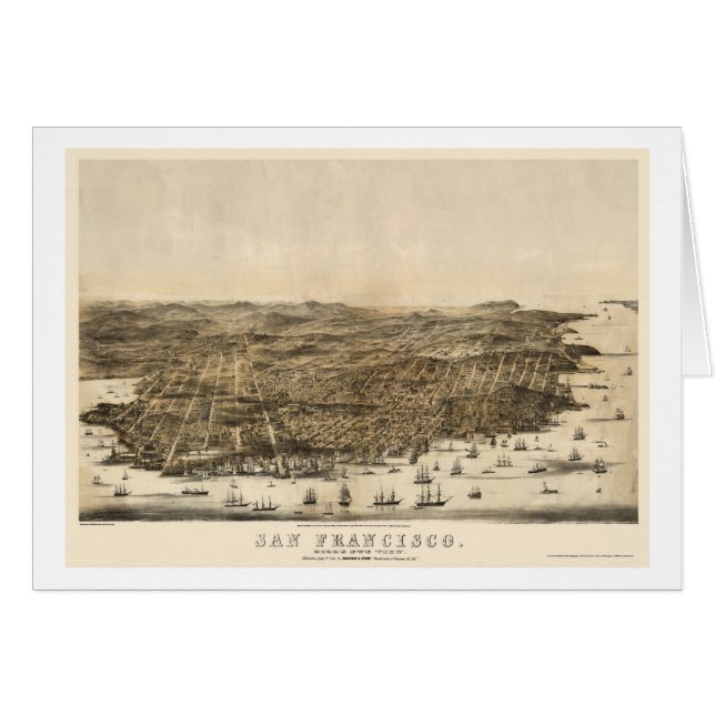 San Francisco, CA Panoramic Map - 1864   (Front Horizontal)