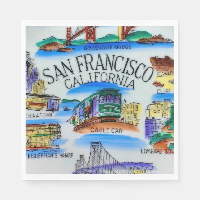 San Francisco CA Party  Napkin (Front)