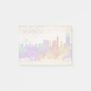 San Francisco, CA Watercolor City Skyline Post-it Notes