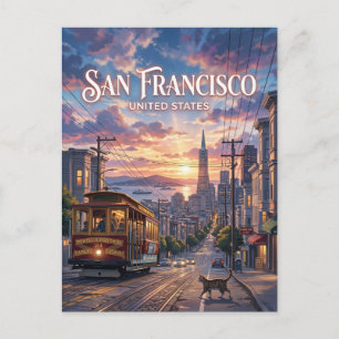 San Francisco Cable Car California Postcard