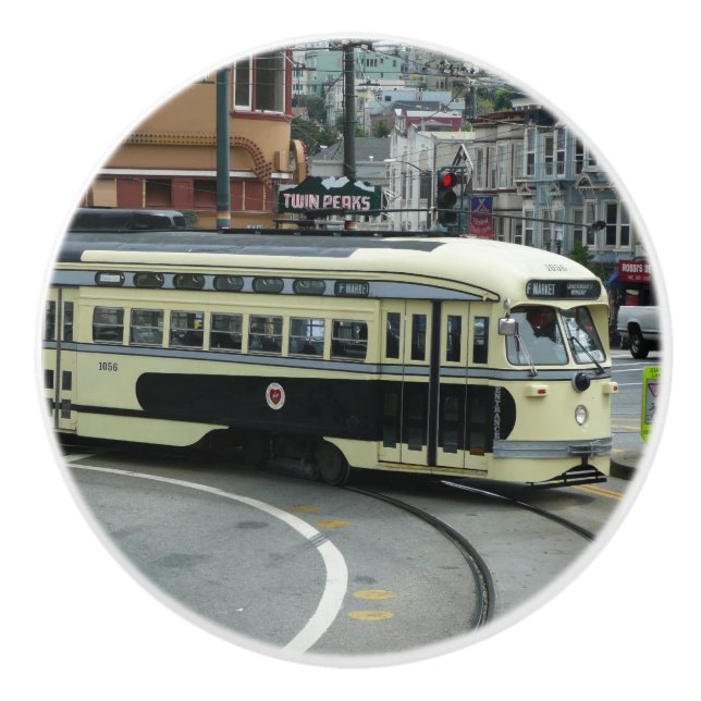 San Francisco Cable Car Ceramic Knob (Front)