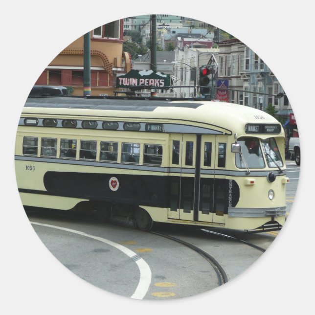 San Francisco Cable Car Classic Round Sticker (Front)