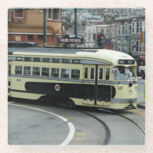 San Francisco Cable Car Glass Coaster