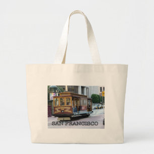 San Francisco Cable Car Large Tote Bag