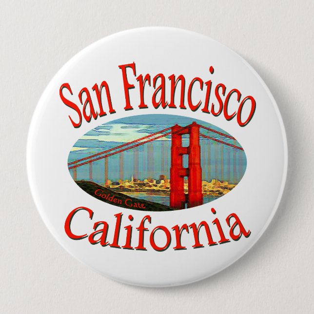 San Francisco California 10 Cm Round Badge (Front)