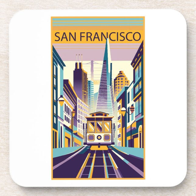 San Francisco California Art Deco Coaster (Front)