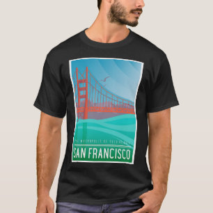 San Francisco California Art Deco Nouveau Travel P T-Shirt