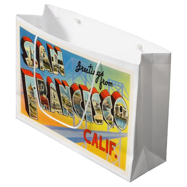 San Francisco California CA Old Travel Souvenir Large Gift Bag (Front Angled)