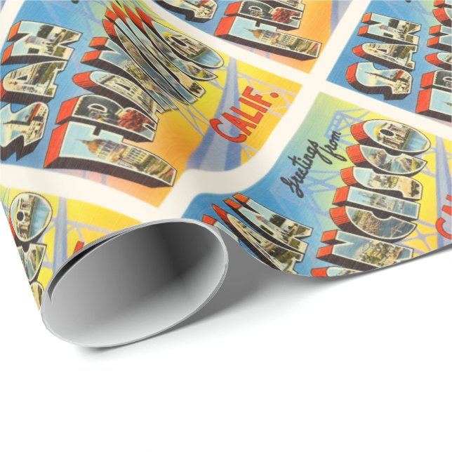 San Francisco California CA Old Travel Souvenir Wrapping Paper (Roll Corner)