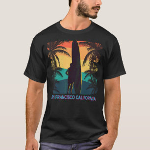 San Francisco California Ca Palm Tree Surfboard Su T-Shirt