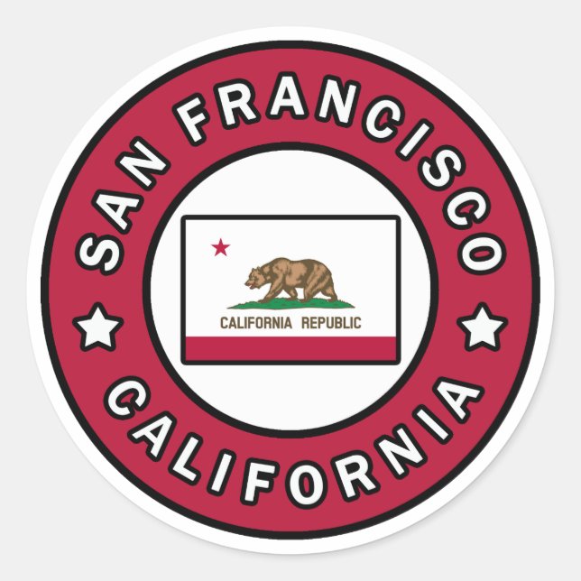 San Francisco California Classic Round Sticker (Front)