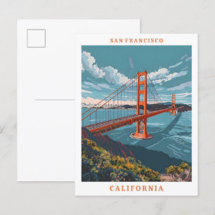 San Francisco California Elegant Vintage Travel Postcard