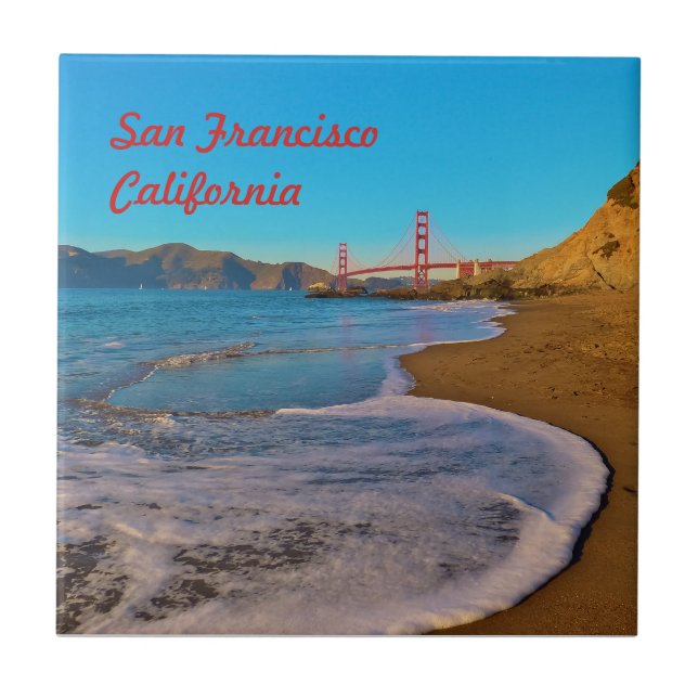 San Francisco California Golden Gate Bridge Ceramic Tile (Front)