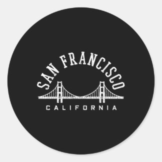 San Francisco California Golden Gate Bridge Classic Round Sticker
