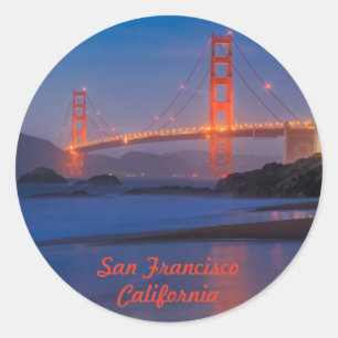 San Francisco California Golden Gate Bridge Classic Round Sticker