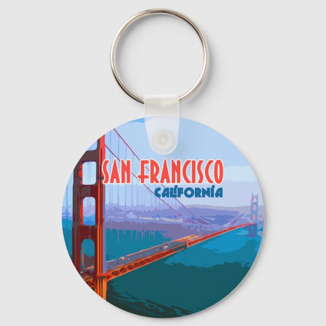 San Francisco California Golden Gate Bridge Key Ring (Front)