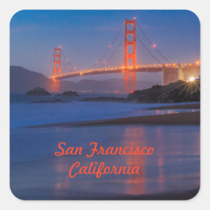 San Francisco California Golden Gate Bridge Square Sticker