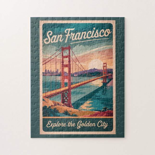 San Francisco California Golden Gate Bridge Travel Jigsaw Puzzle (Vertical)