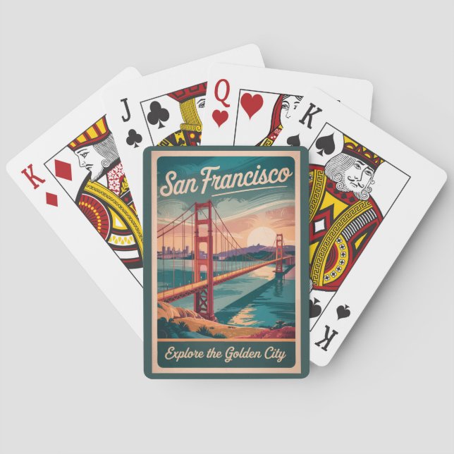 San Francisco California Golden Gate Bridge Travel Playing Cards (Back)