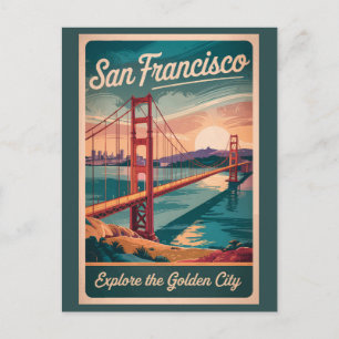 San Francisco California Golden Gate Bridge Travel Postcard